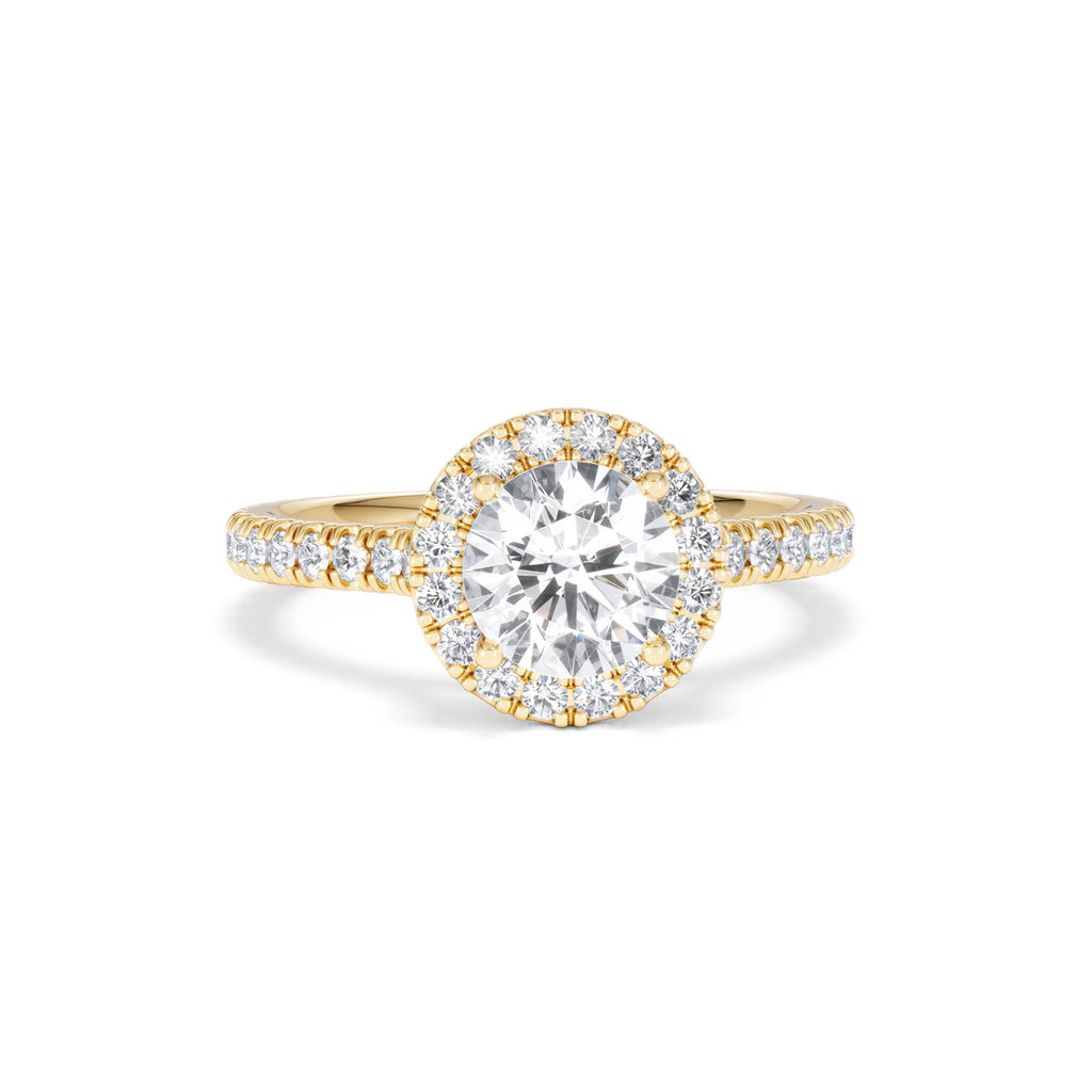 Reina Lab Diamond Halo Engagement Ring in 18K Gold 1.80ct F/VS1