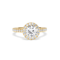Reina Lab Diamond Halo Engagement Ring in 18K Gold 1.80ct F/VS1