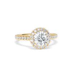 Reina Lab Diamond Halo Engagement Ring in 18K Gold 1.80ct F/VS1