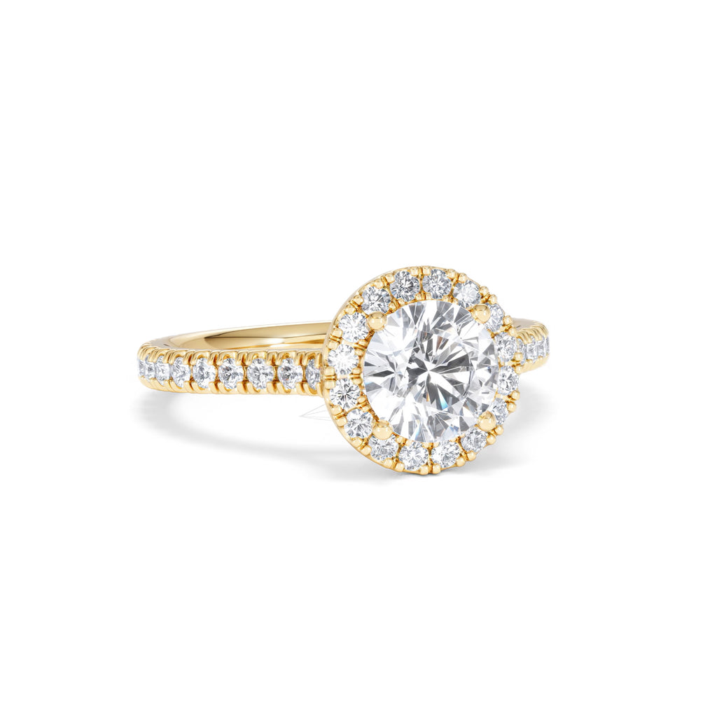 Reina Lab Diamond Halo Engagement Ring in 18K Gold 1.80ct F/VS1