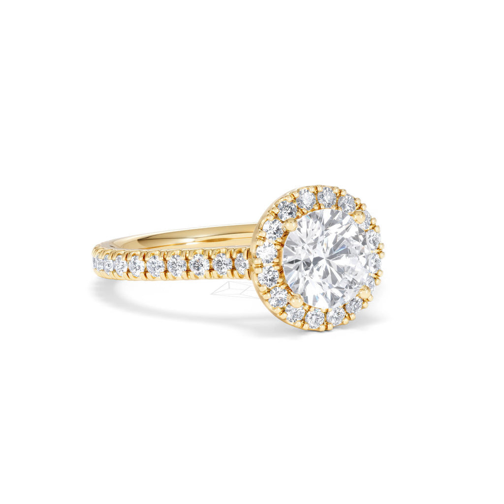 Reina Lab Diamond Halo Engagement Ring in 18K Gold 1.80ct F/VS1