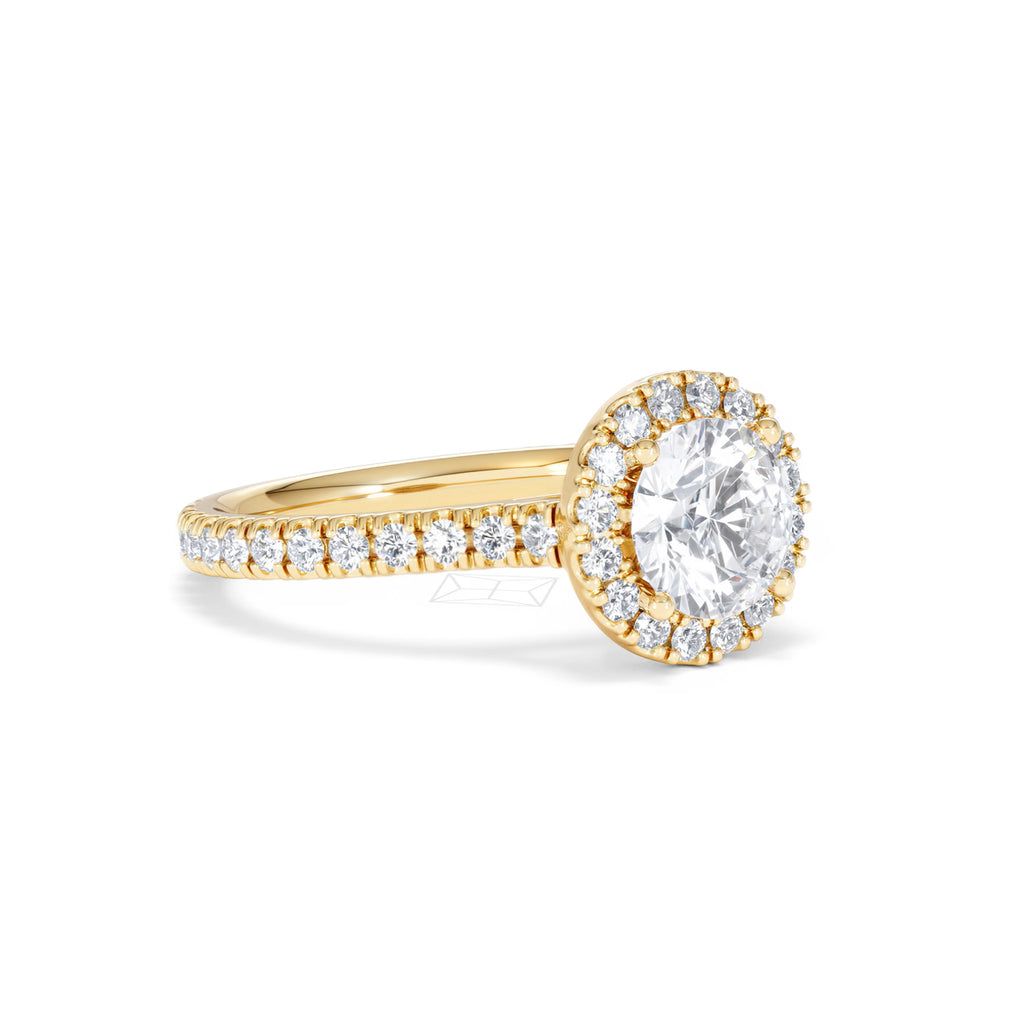 Reina Lab Diamond Halo Engagement Ring in 18K Gold 1.80ct F/VS1