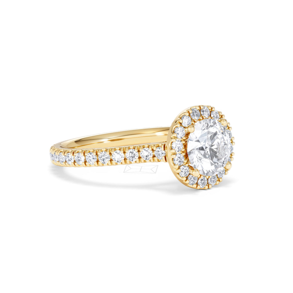 Reina Lab Diamond Halo Engagement Ring in 18K Gold 1.80ct F/VS1