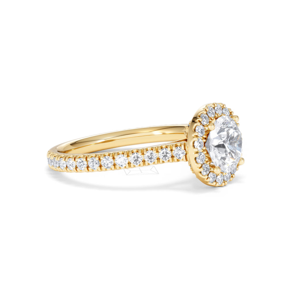 Reina Lab Diamond Halo Engagement Ring in 18K Gold 1.80ct F/VS1