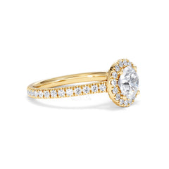 Reina Lab Diamond Halo Engagement Ring in 18K Gold 1.80ct F/VS1