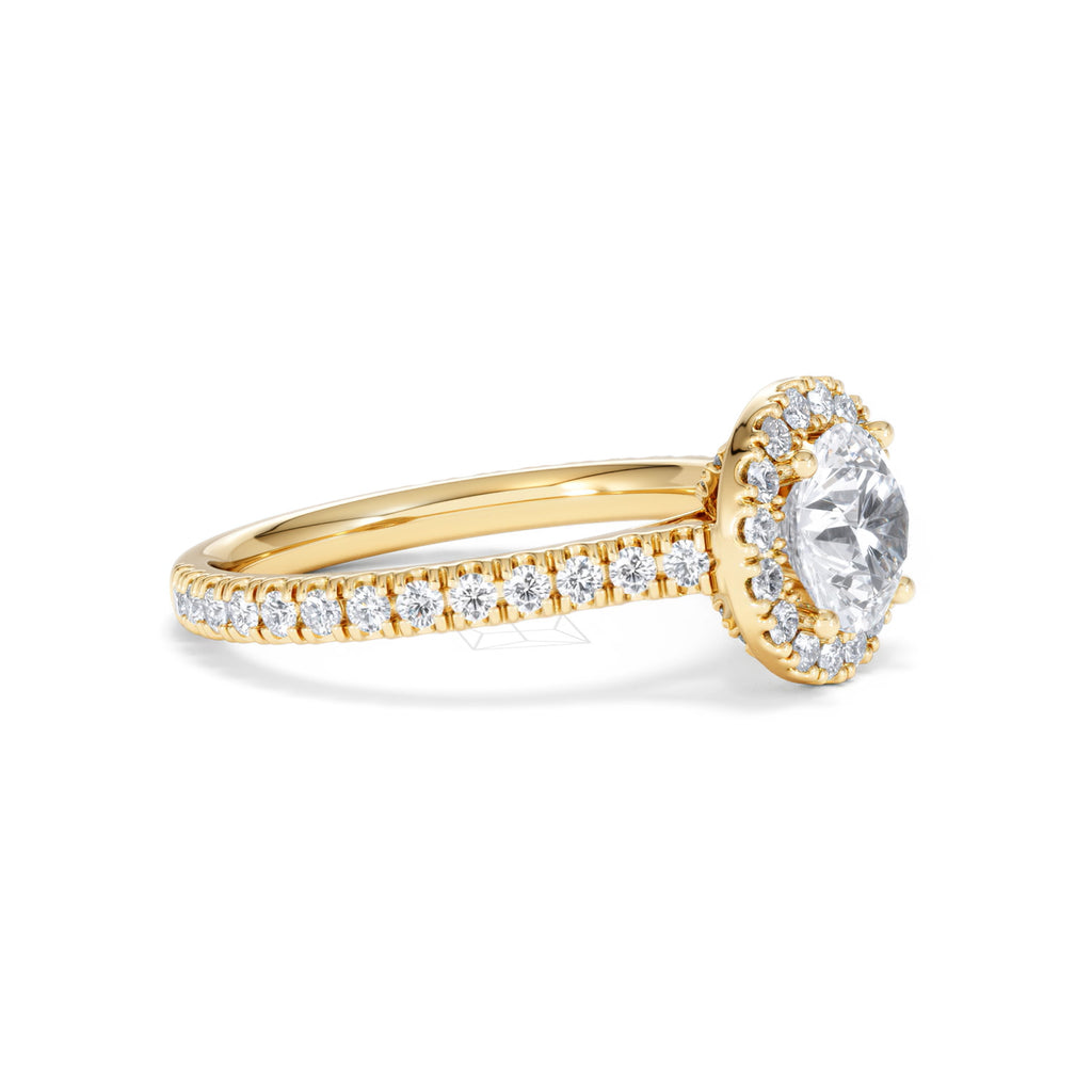 Reina Lab Diamond Halo Engagement Ring in 18K Gold 1.80ct F/VS1