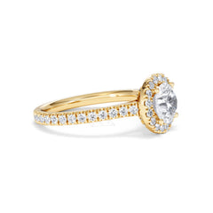 Reina Lab Diamond Halo Engagement Ring in 18K Gold 1.80ct F/VS1