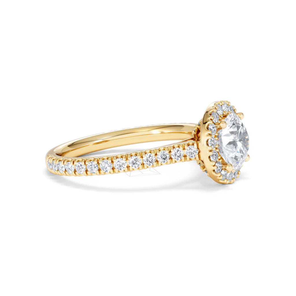 Reina Lab Diamond Halo Engagement Ring in 18K Gold 1.80ct F/VS1