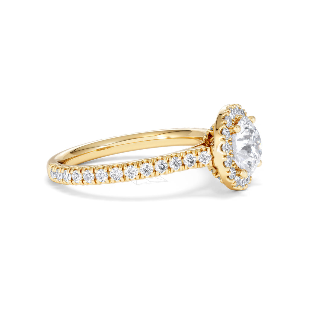 Reina Lab Diamond Halo Engagement Ring in 18K Gold 1.80ct F/VS1