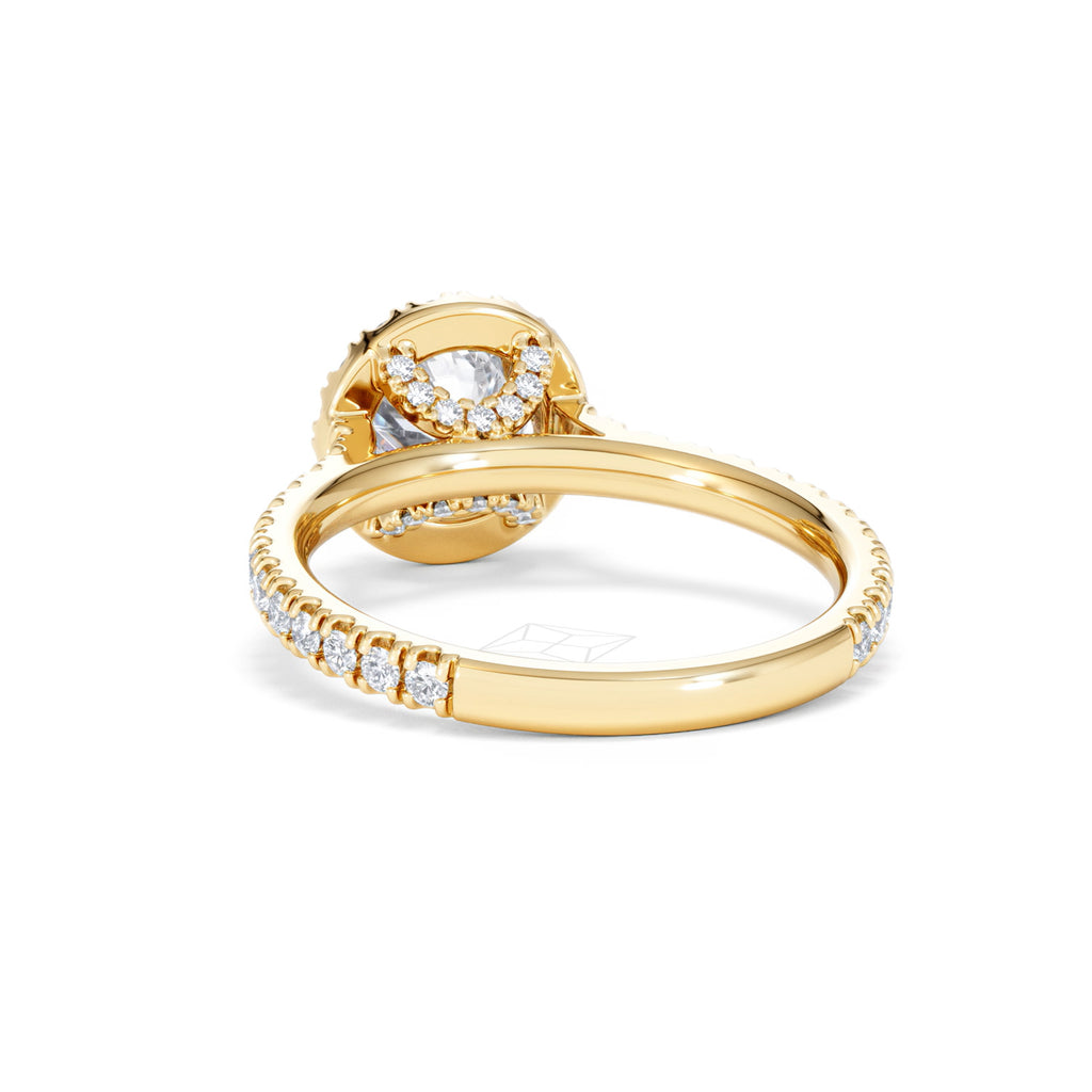 Reina Lab Diamond Halo Engagement Ring in 18K Gold 1.80ct F/VS1