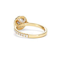 Reina Lab Diamond Halo Engagement Ring in 18K Gold 1.80ct F/VS1