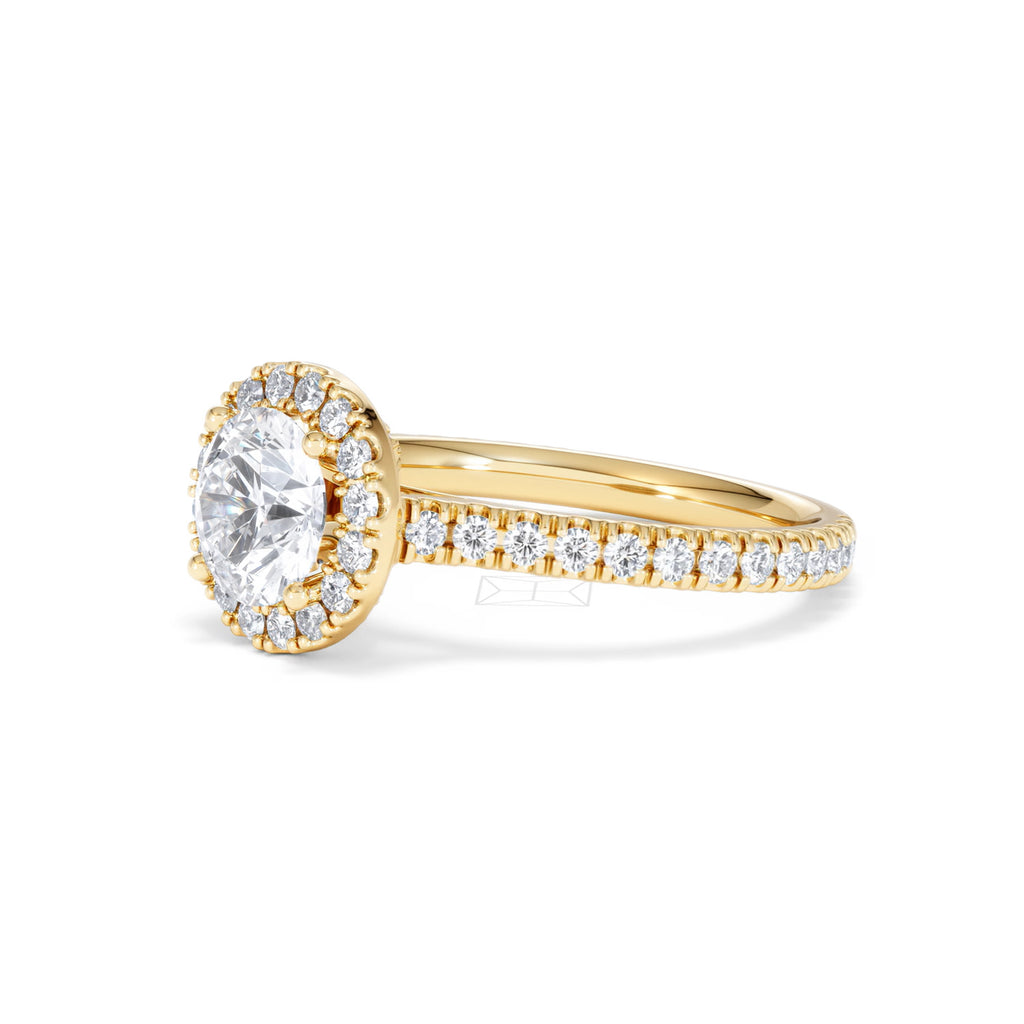 Reina Lab Diamond Halo Engagement Ring in 18K Gold 1.80ct F/VS1