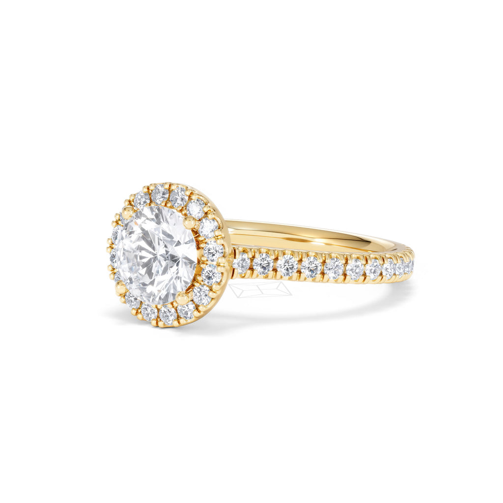 Reina Lab Diamond Halo Engagement Ring in 18K Gold 1.80ct F/VS1
