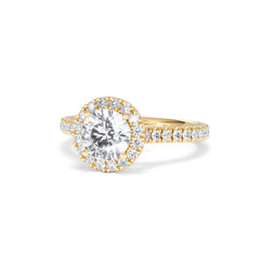 Reina Lab Diamond Halo Engagement Ring in 18K Gold 1.80ct F/VS1