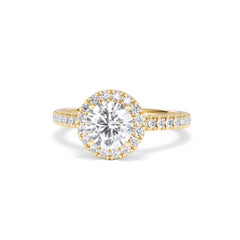 Reina Lab Diamond Halo Engagement Ring in 18K Gold 1.80ct F/VS1