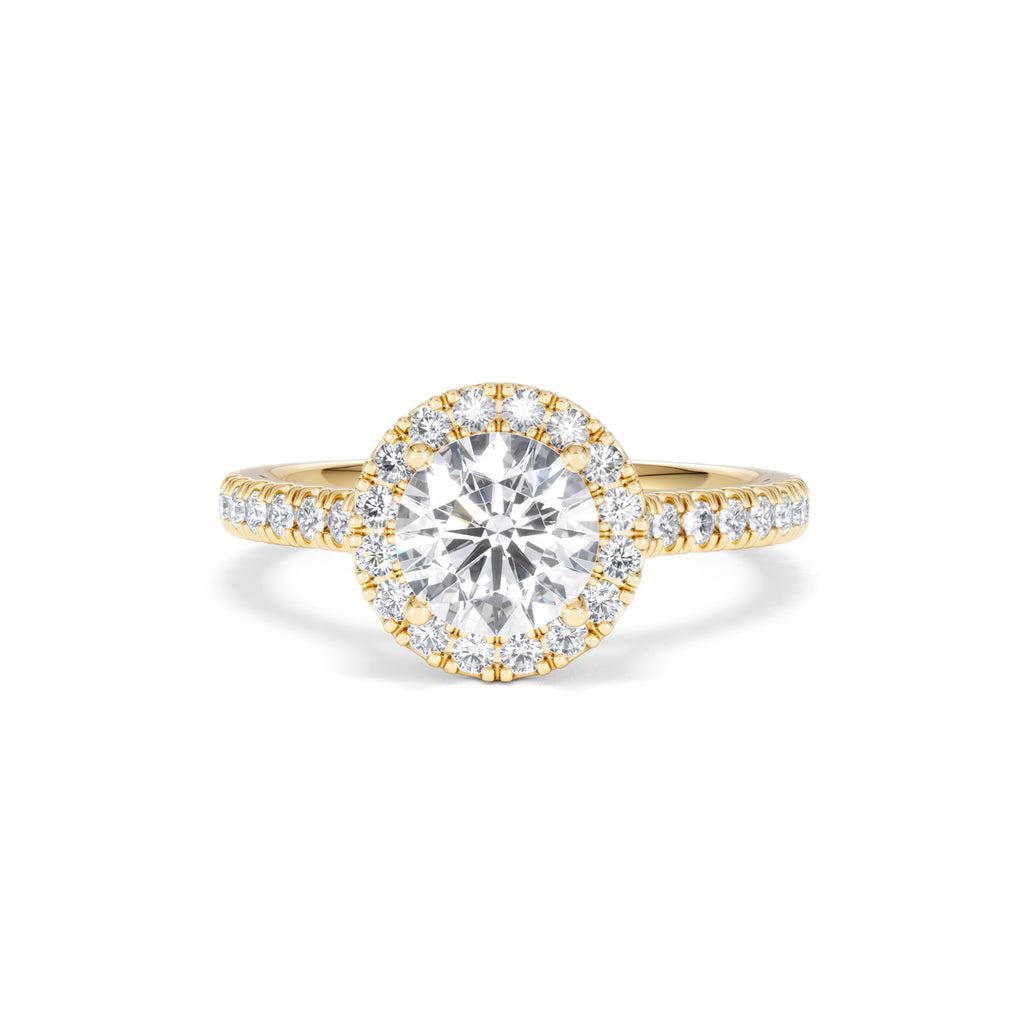Reina Lab Diamond Halo Engagement Ring in 18K Gold 1.80ct F/VS1
