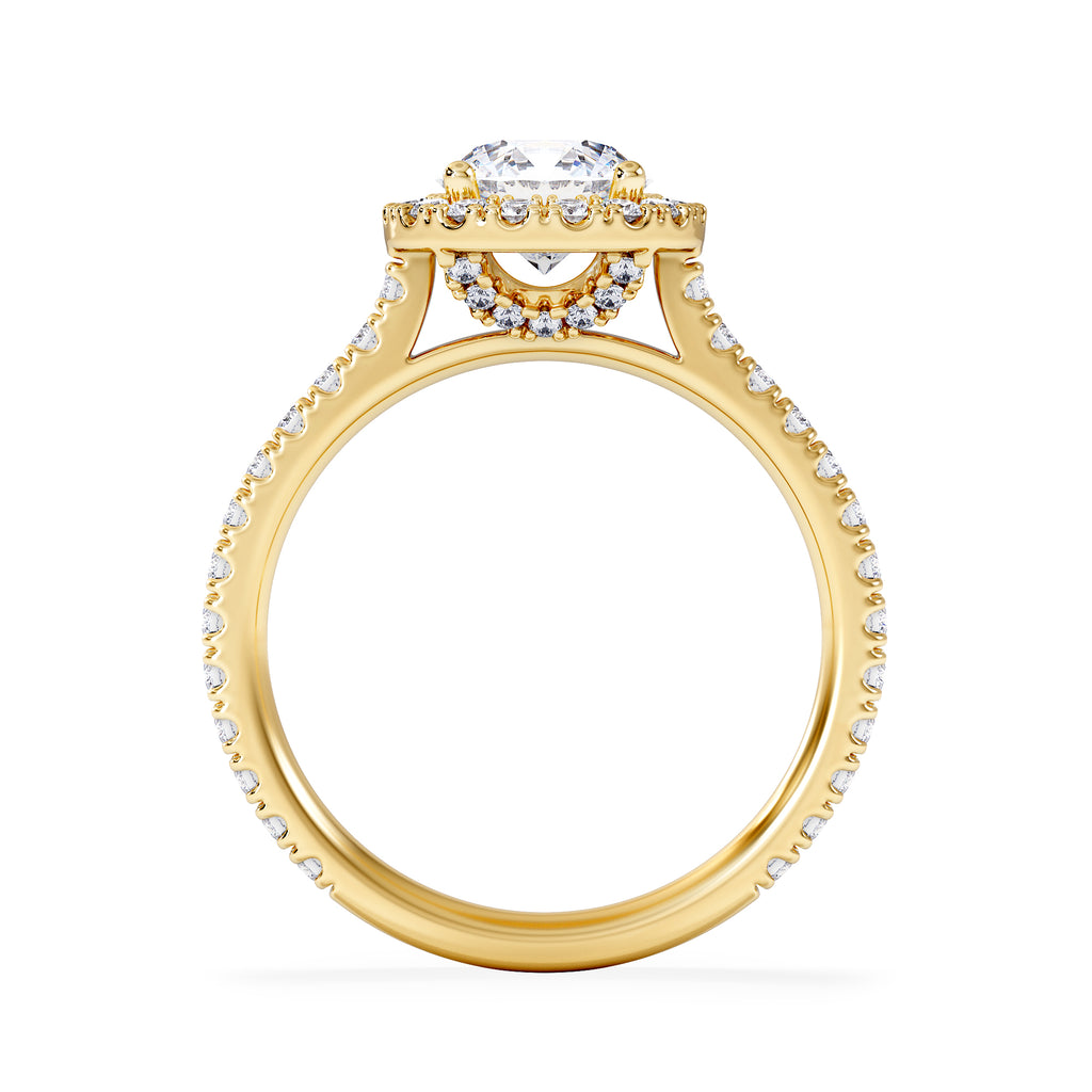 Reina Lab Diamond Halo Engagement Ring in 18K Gold 1.80ct F/VS1