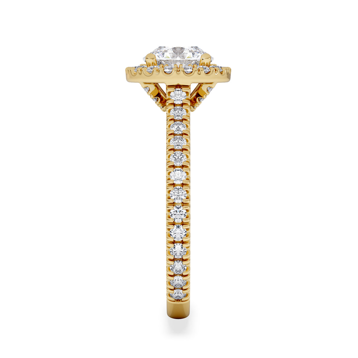 Reina Lab Diamond Halo Engagement Ring in 18K Gold 1.80ct F/VS1