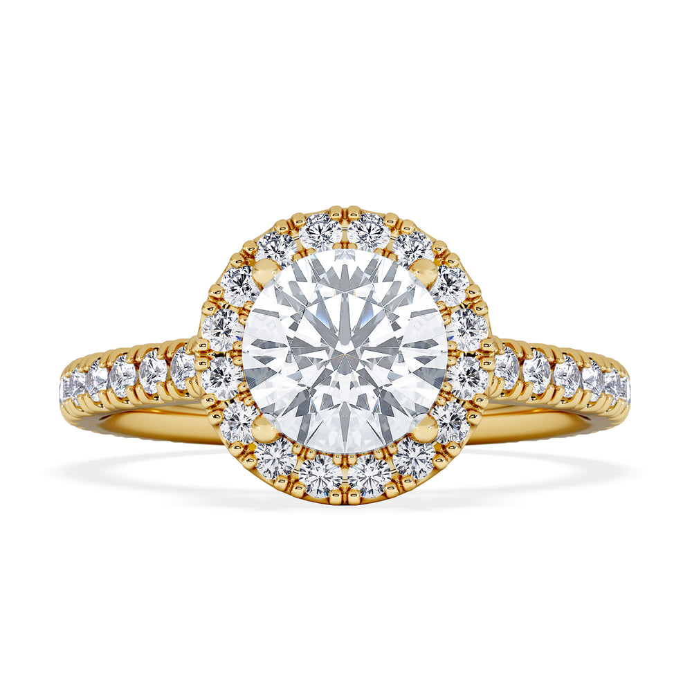 Reina Lab Diamond Halo Engagement Ring in 18K Gold 1.80ct F/VS1
