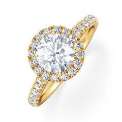 Reina Lab Diamond Halo Engagement Ring in 18K Gold 1.80ct F/VS1