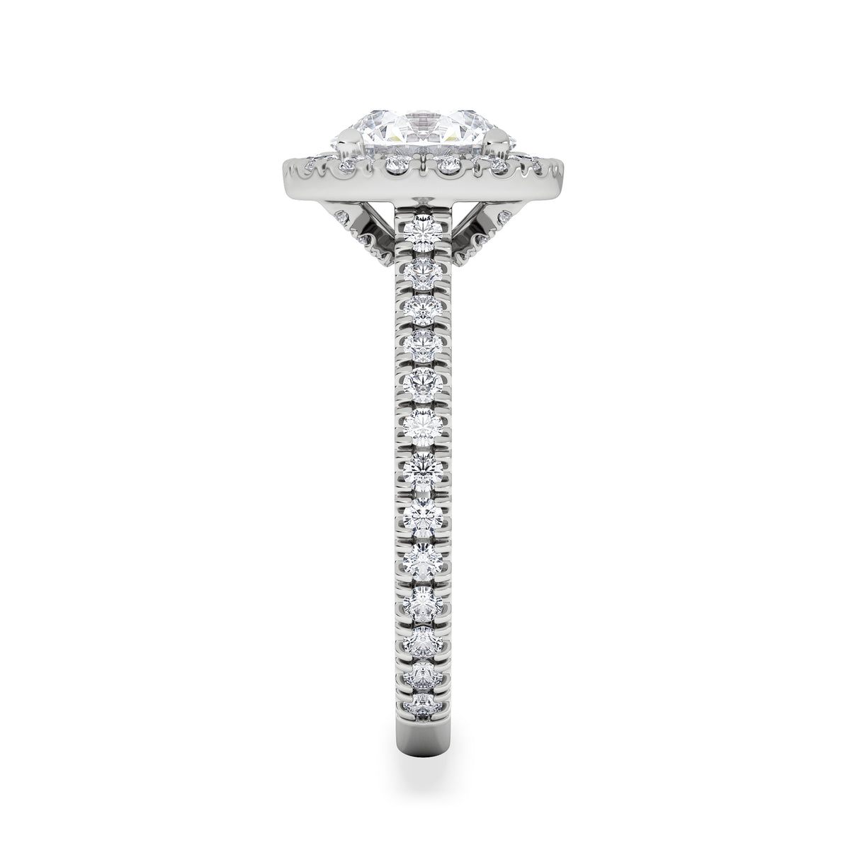 2.30ct Reina Lab Diamond Halo Engagement Ring in Platinum F/VS1
