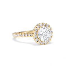 2.30ct Reina Lab Diamond Halo Engagement Ring in 18K Gold F/VS1
