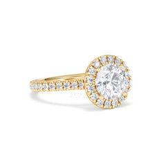 2.30ct Reina Lab Diamond Halo Engagement Ring in 18K Gold F/VS1