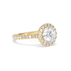 2.30ct Reina Lab Diamond Halo Engagement Ring in 18K Gold F/VS1