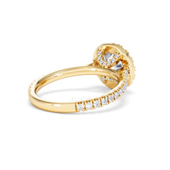 2.30ct Reina Lab Diamond Halo Engagement Ring in 18K Gold F/VS1