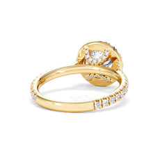 2.30ct Reina Lab Diamond Halo Engagement Ring in 18K Gold F/VS1