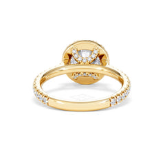 2.30ct Reina Lab Diamond Halo Engagement Ring in 18K Gold F/VS1