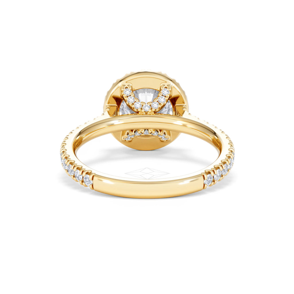 2.30ct Reina Lab Diamond Halo Engagement Ring in 18K Gold F/VS1
