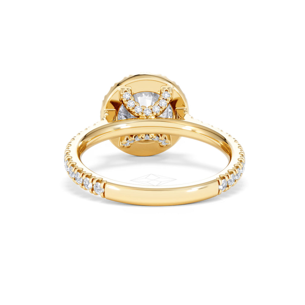 2.30ct Reina Lab Diamond Halo Engagement Ring in 18K Gold F/VS1