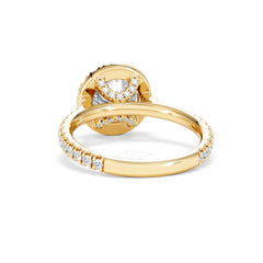 2.30ct Reina Lab Diamond Halo Engagement Ring in 18K Gold F/VS1