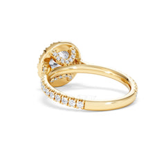 2.30ct Reina Lab Diamond Halo Engagement Ring in 18K Gold F/VS1