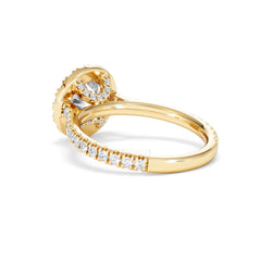 2.30ct Reina Lab Diamond Halo Engagement Ring in 18K Gold F/VS1