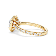 2.30ct Reina Lab Diamond Halo Engagement Ring in 18K Gold F/VS1