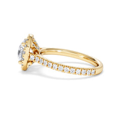 2.30ct Reina Lab Diamond Halo Engagement Ring in 18K Gold F/VS1