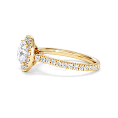 2.30ct Reina Lab Diamond Halo Engagement Ring in 18K Gold F/VS1