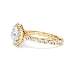 2.30ct Reina Lab Diamond Halo Engagement Ring in 18K Gold F/VS1