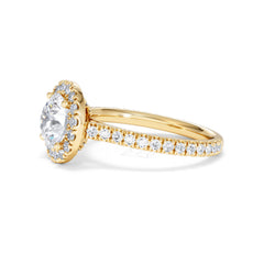 2.30ct Reina Lab Diamond Halo Engagement Ring in 18K Gold F/VS1