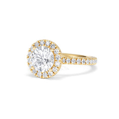2.30ct Reina Lab Diamond Halo Engagement Ring in 18K Gold F/VS1