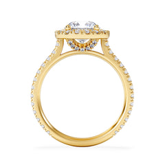 2.30ct Reina Lab Diamond Halo Engagement Ring in 18K Gold F/VS1