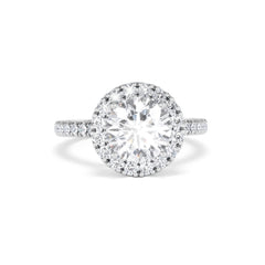 2.80ct Reina Lab Diamond Halo Engagement Ring in Platinum F/VS1
