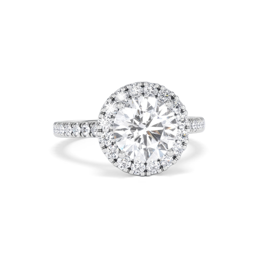 2.80ct Reina Lab Diamond Halo Engagement Ring in Platinum F/VS1