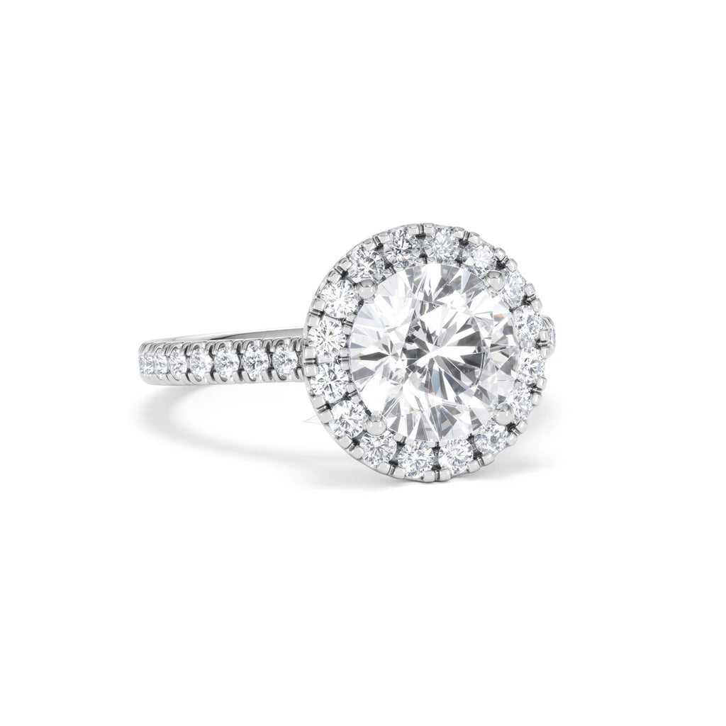 2.80ct Reina Lab Diamond Halo Engagement Ring in Platinum F/VS1