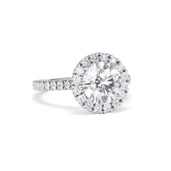 2.80ct Reina Lab Diamond Halo Engagement Ring in Platinum F/VS1