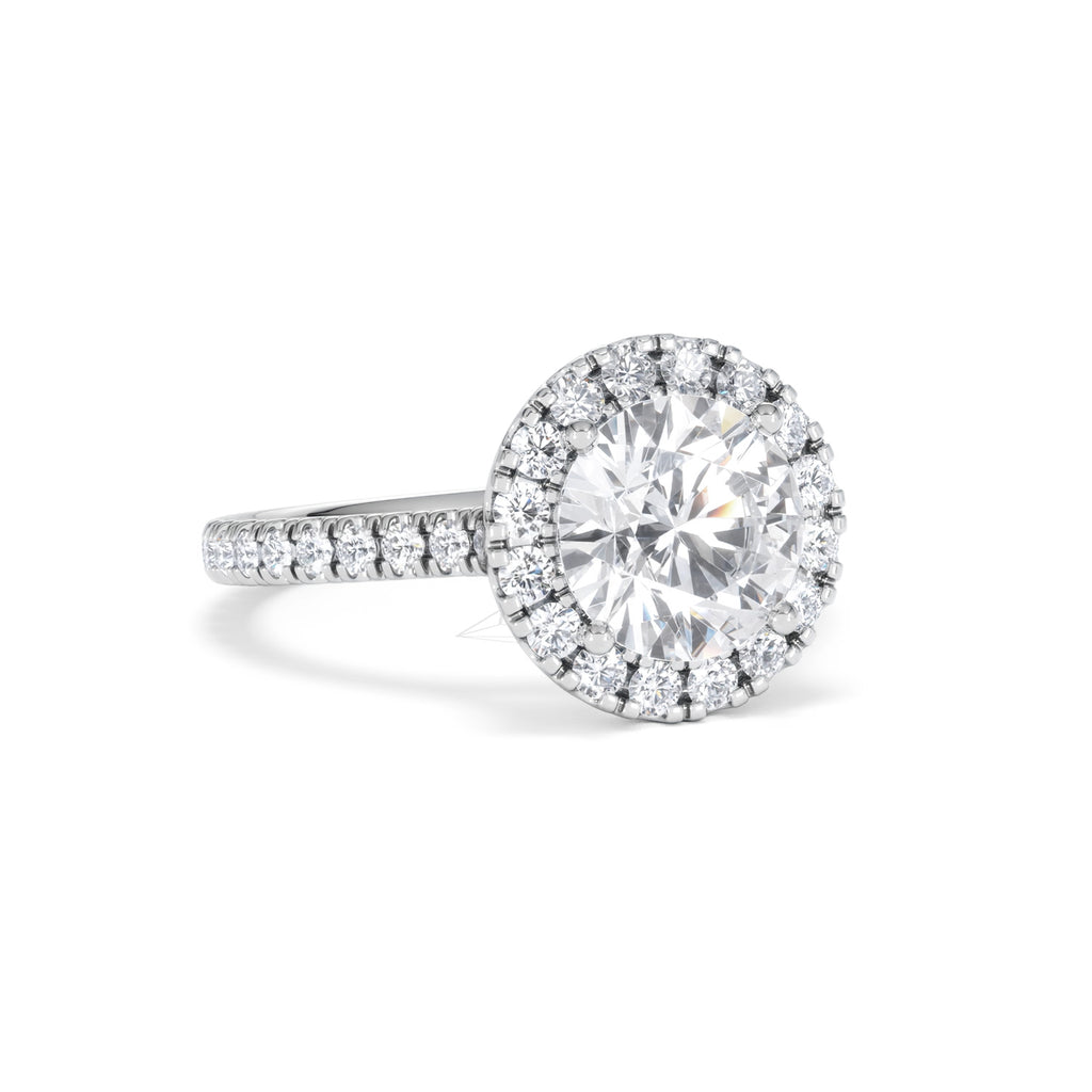 2.80ct Reina Lab Diamond Halo Engagement Ring in Platinum F/VS1