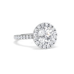 2.80ct Reina Lab Diamond Halo Engagement Ring in Platinum F/VS1