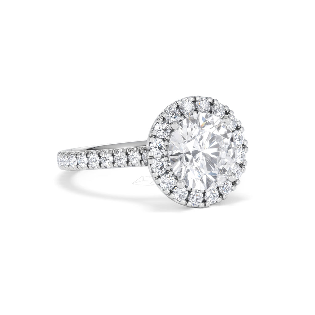 2.80ct Reina Lab Diamond Halo Engagement Ring in Platinum F/VS1